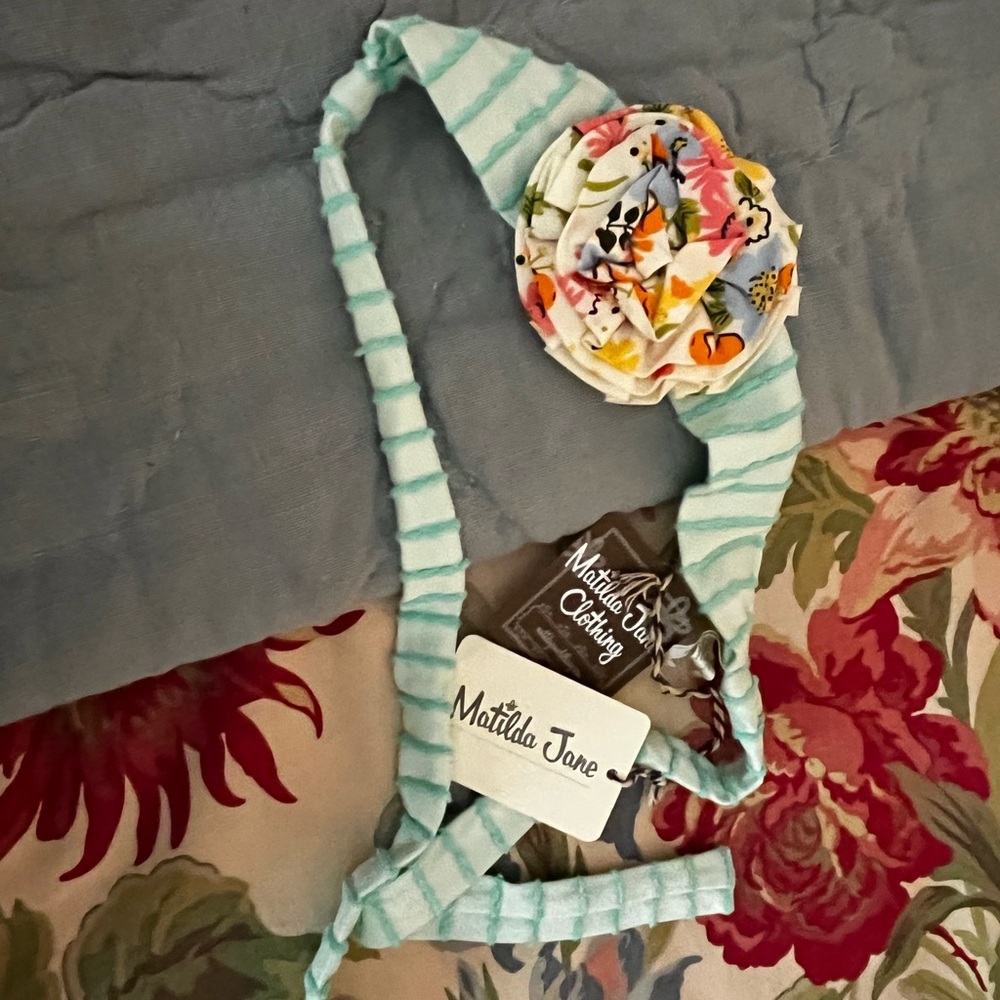 Matilda Jane Striped Headband with Floral Accent